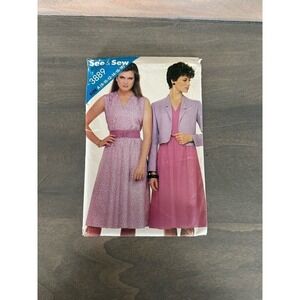 See and Sew Vintage Uncut Misses Jacket and Dress Size 8/10/12/14/16/18 No 3889
